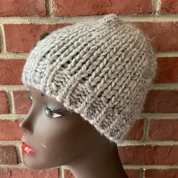 Gelso Bianco Grey Alpaca Wool Blend Floral Hat O/S NEW Made in Italy - Picture 7 of 9